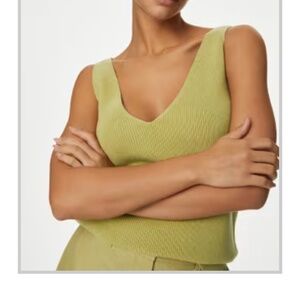 MARKS & SPENCER - Knit Tank Sweater - Size XL - Onyx Green